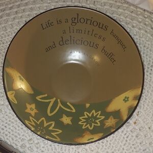 Decorative Floral Bowl with Inspirational Quote